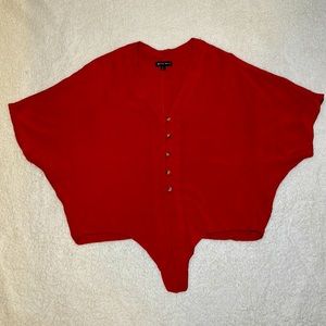 Style Envy Size S Red Button Up Tie Knot Short Sleeve Shirt